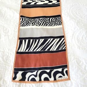 OSCAR DE LA RENTA LONG VINTAGE, SILK SCARF 50X10 INCHES.